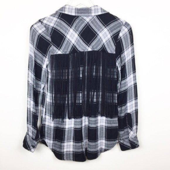 Rails | Gianna Western Plaid Fringe Button Down - Picture 5 of 9